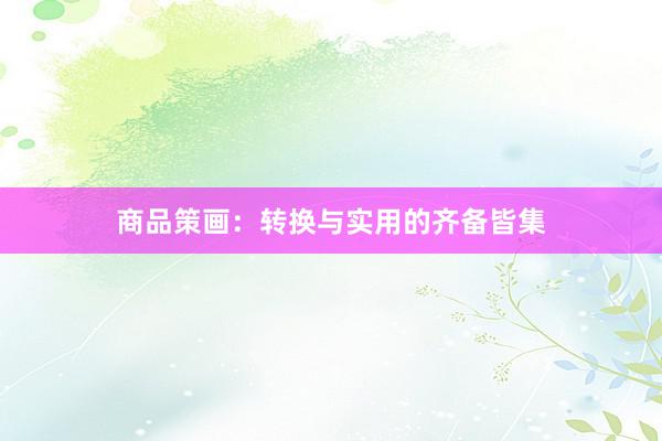 商品策画:转换与实用的齐备皆集
